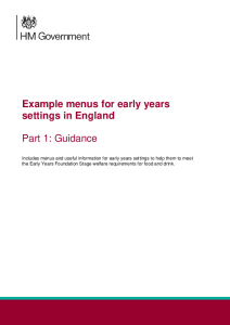 Early years menus part 1 guidance