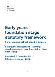 EYFS framework 2023 group and school-based providers